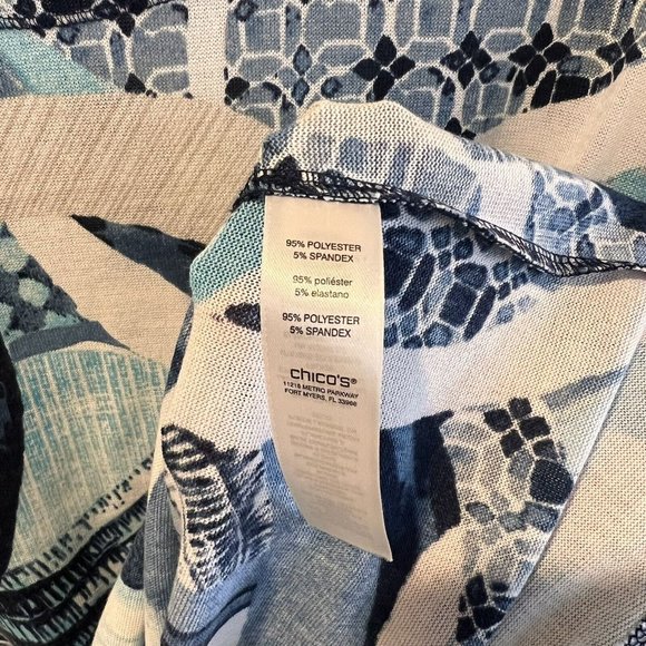 Chicos Weekends Pullover Top  XL Geometric  Blue Purple Long Sleeve - Picture 7 of 9